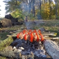 Первый дымок на шашлычок